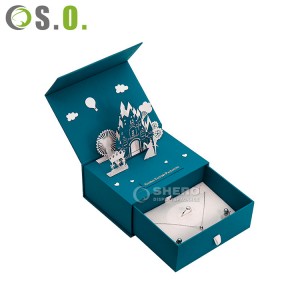 Cardboard Drawer Sliding Necklace Earring Bracelet Ring custom gift paper packaging Jewelry Box