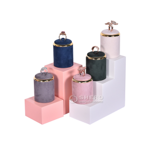 Wholesale Gold Rim Velvet Ring Stand Premium Jewelry Display Cone for Ring Photography & Retail Shop