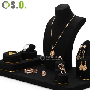 Customized Luxury Microfiber Windows Necklace Bust Ring Jewelry Necklace Display Bust Stand