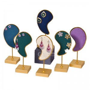 Unique Design Microfiber Metal Ear Shape Earring Display Stand Earring Holder Earring Display Stand Display