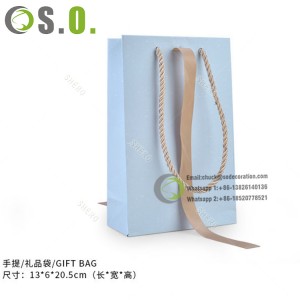Customized Luxury Brand Pink Gift Paper Bags Matte Blue Boutique Shopping Small Jewellery Packaging Kraft Paper Bag with Handle
