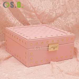 New Custom Jewellery Cases Jewelry Travel Case Outside PU Leather Inside Velvet