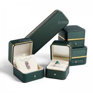High Quality Cardboard Packaging PU Leather Bracelet Gift Luxury Rectangle Fashion Logo Leather Custom Jewelry Box Black