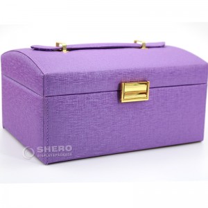 New Design Environmental Makeup Case PU Leather Jewelry Box With Mirror Lock