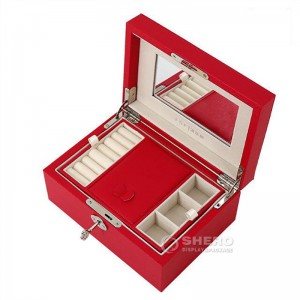 Luxury Jewelry Packing Boxes PU Leather Custom Packaging Boxes for Jewellery High Quality Jewelry Organizer Case With Mirror