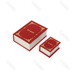 Luxury Cardboard Jewelry Ring Earrings Box Book Shape Jewelry Gift Boxes