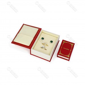 Fancy Custom Red Book Shape Jewelry Ring Earrings Box