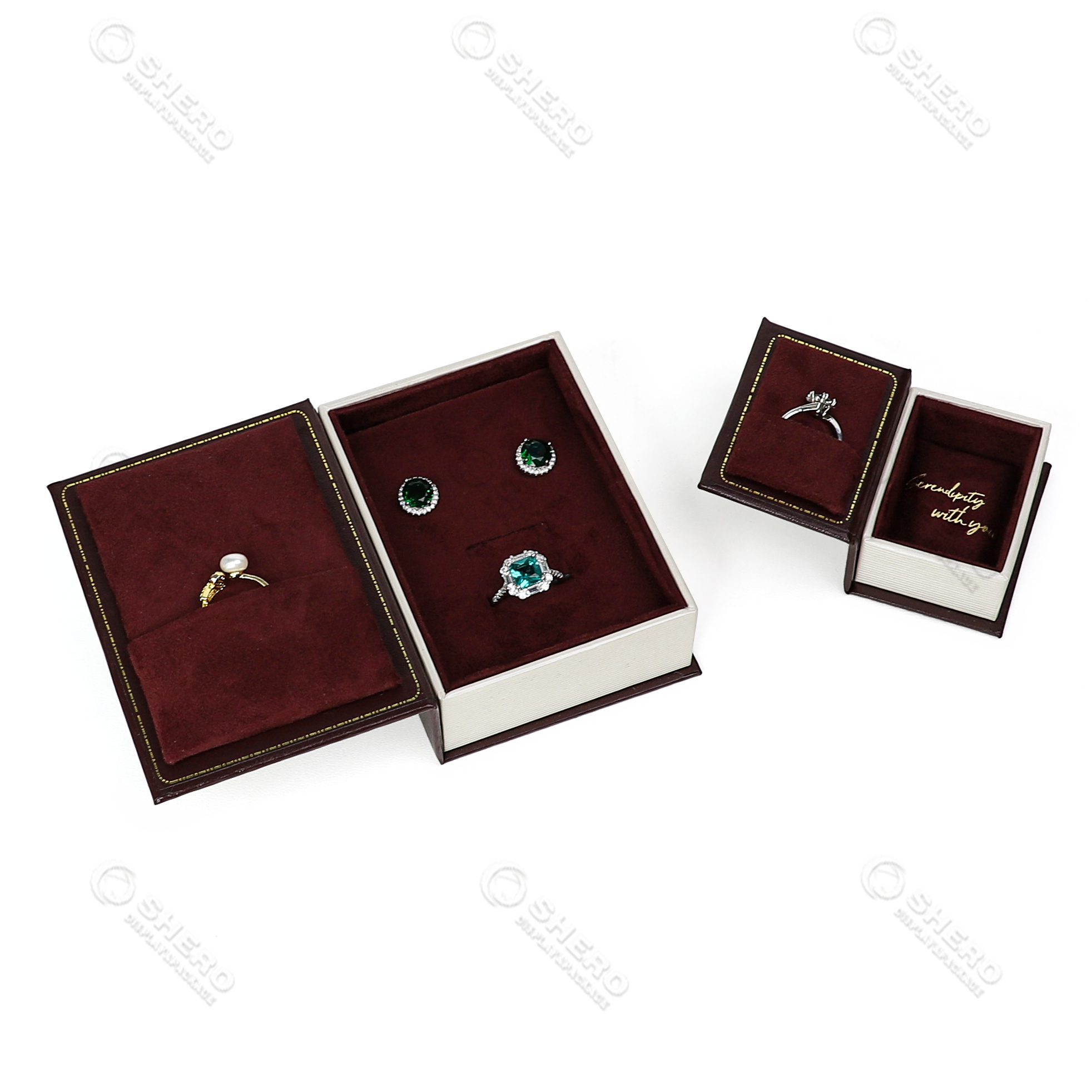 Beautiful Custom Book Shape Paper Jewelry Gift Box Jewelry Boxes Packing for Ring Earrings