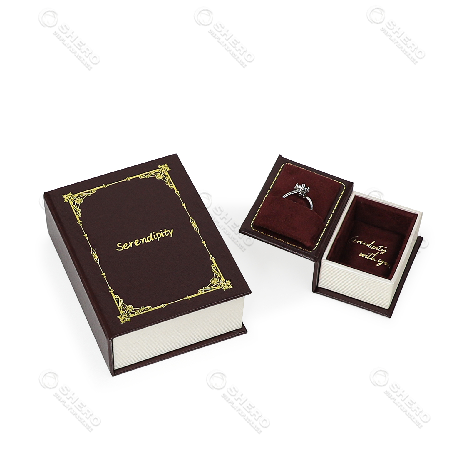 Customized Printed Jewelry Box with logo Ring Earrings Jewelry Gift Boxes