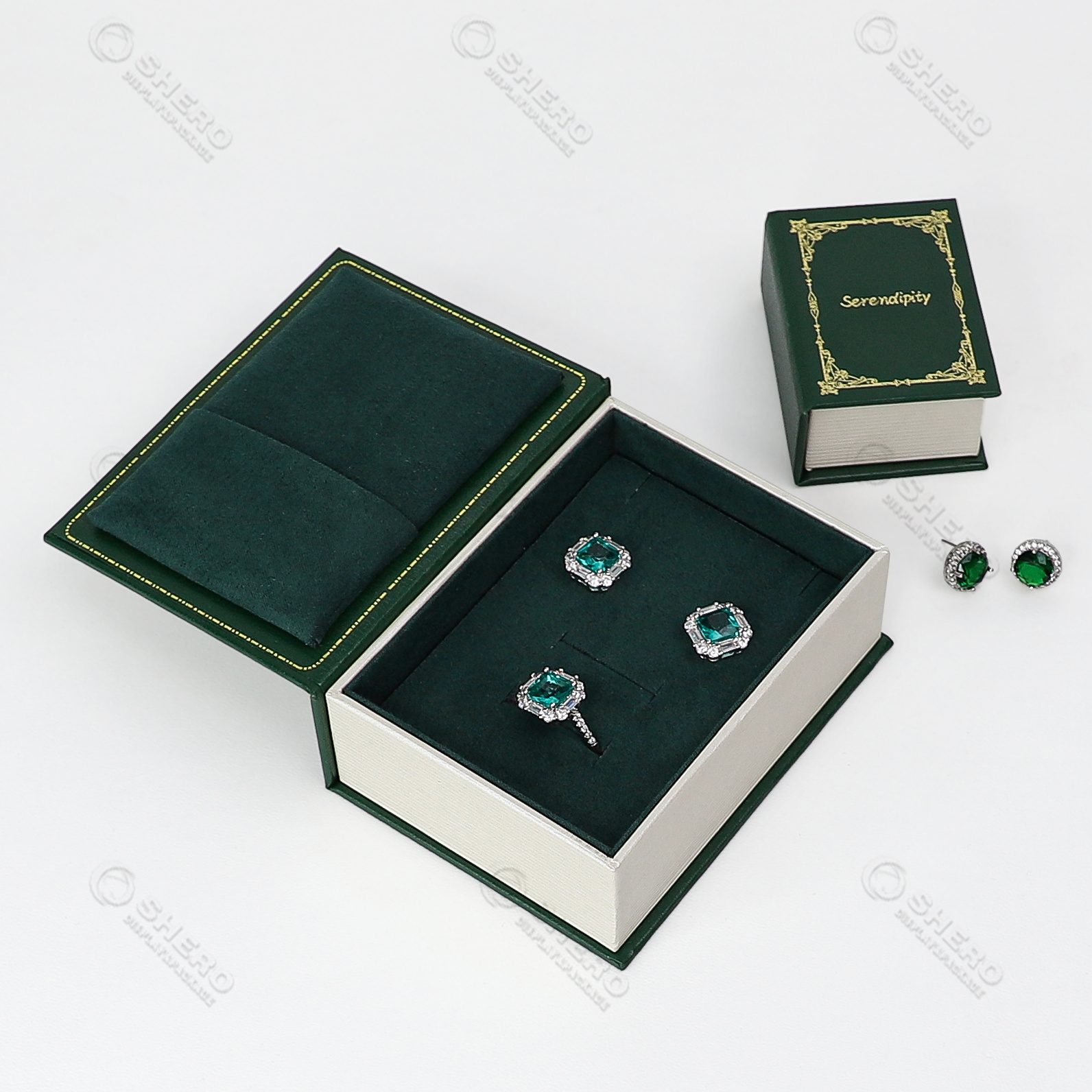 Customized Logo Printed Jewelry Gift Paper Boxes for Ring Earrings