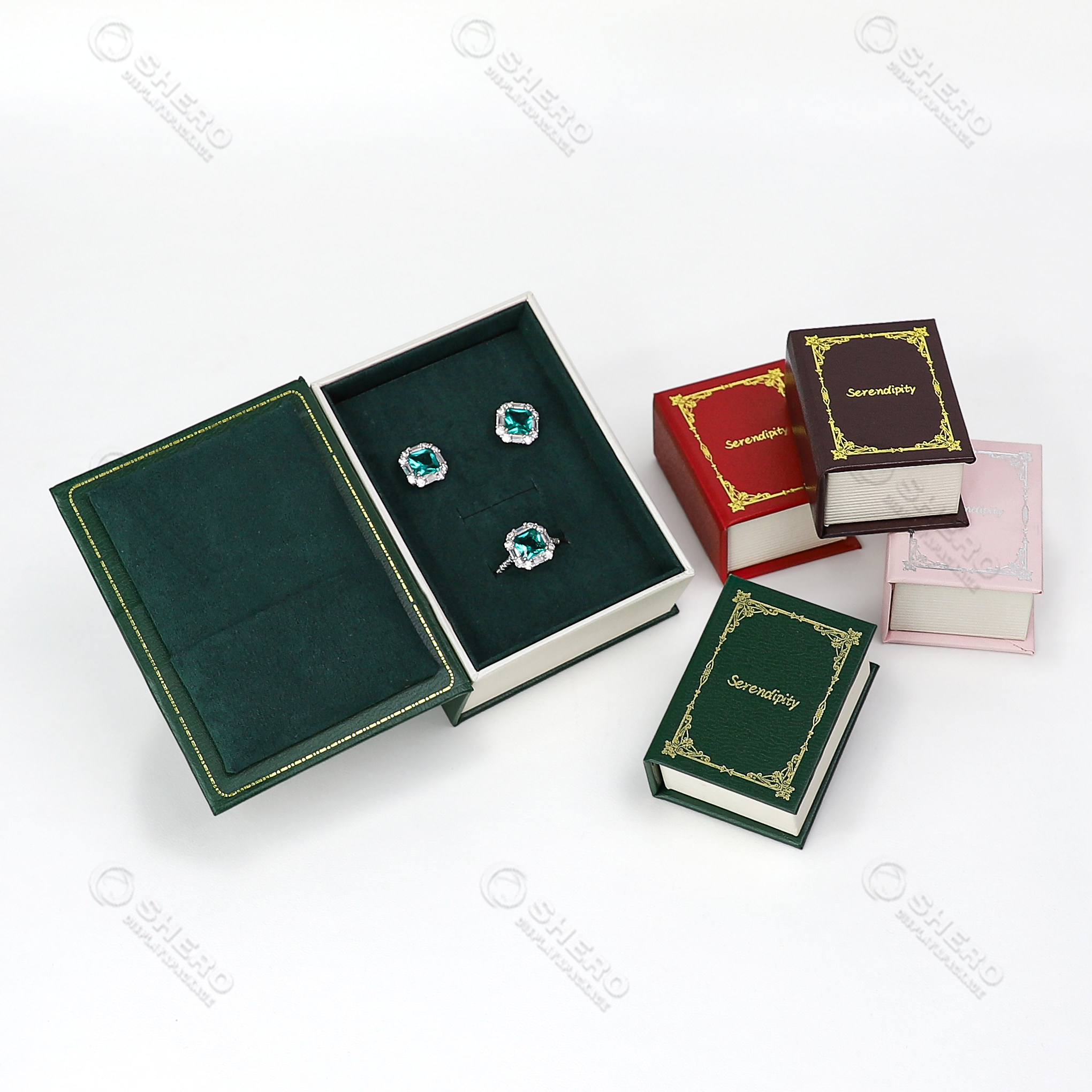 Beautiful Book Shape Ring Jewelry Gift Box Custom Printed Jewelry Paper Box