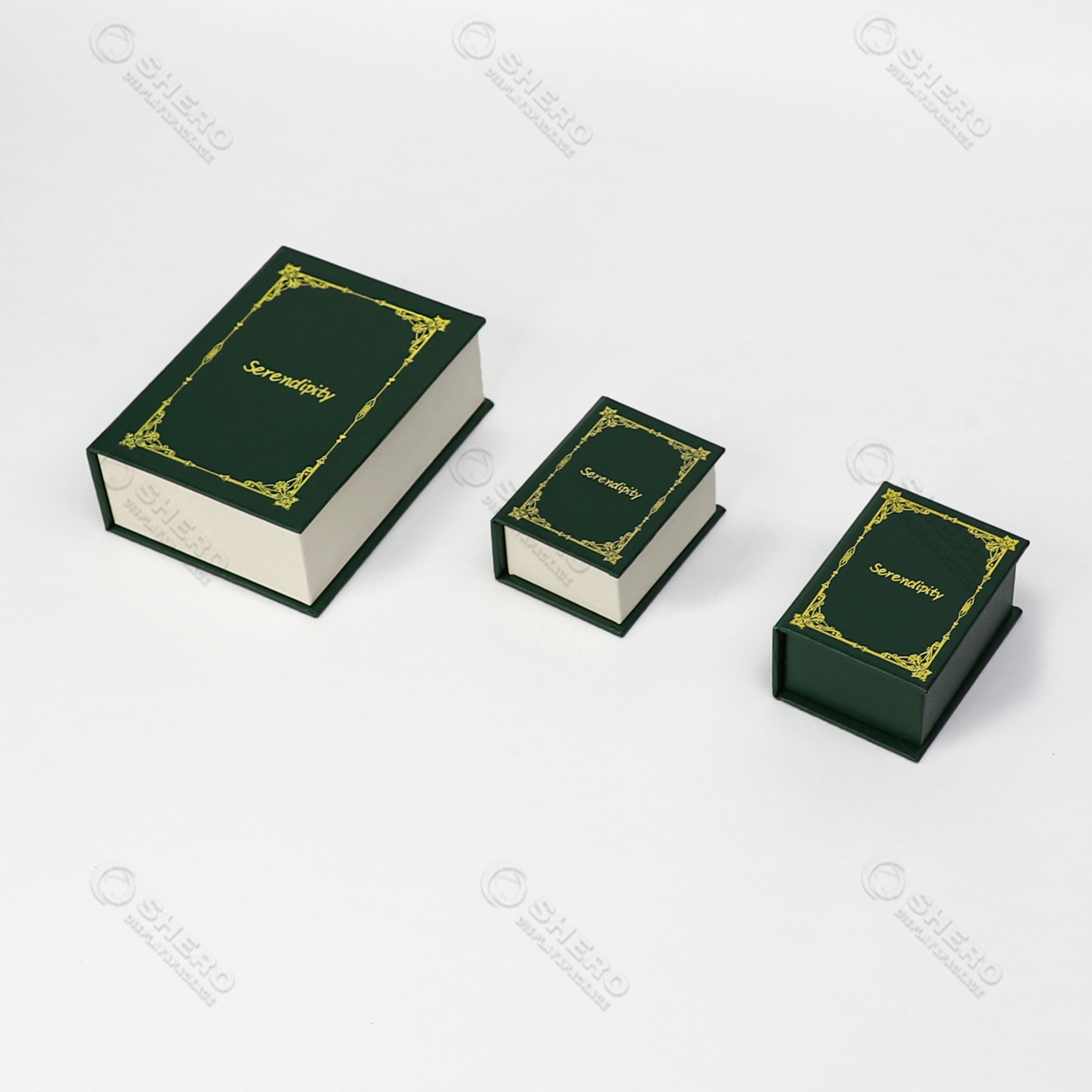 Wholesale Custom Printed Green Jewelry Cardboard Paper Box Jewelry Ring Earrings Box