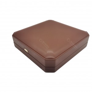 Simple Brown Color PU Jewelry Chain Box Durable PU Leather Box For Daily Jewelry Display Packaging