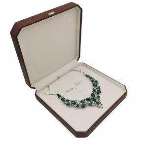 Simple Brown Color PU Jewelry Chain Box Durable PU Leather Box For Daily Jewelry Display Packaging