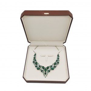 Simple Brown Color PU Jewelry Chain Box Durable PU Leather Box For Daily Jewelry Display Packaging