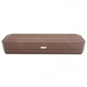 Simple Brown Color PU Jewelry Chain Box Durable PU Leather Box For Daily Jewelry Display Packaging