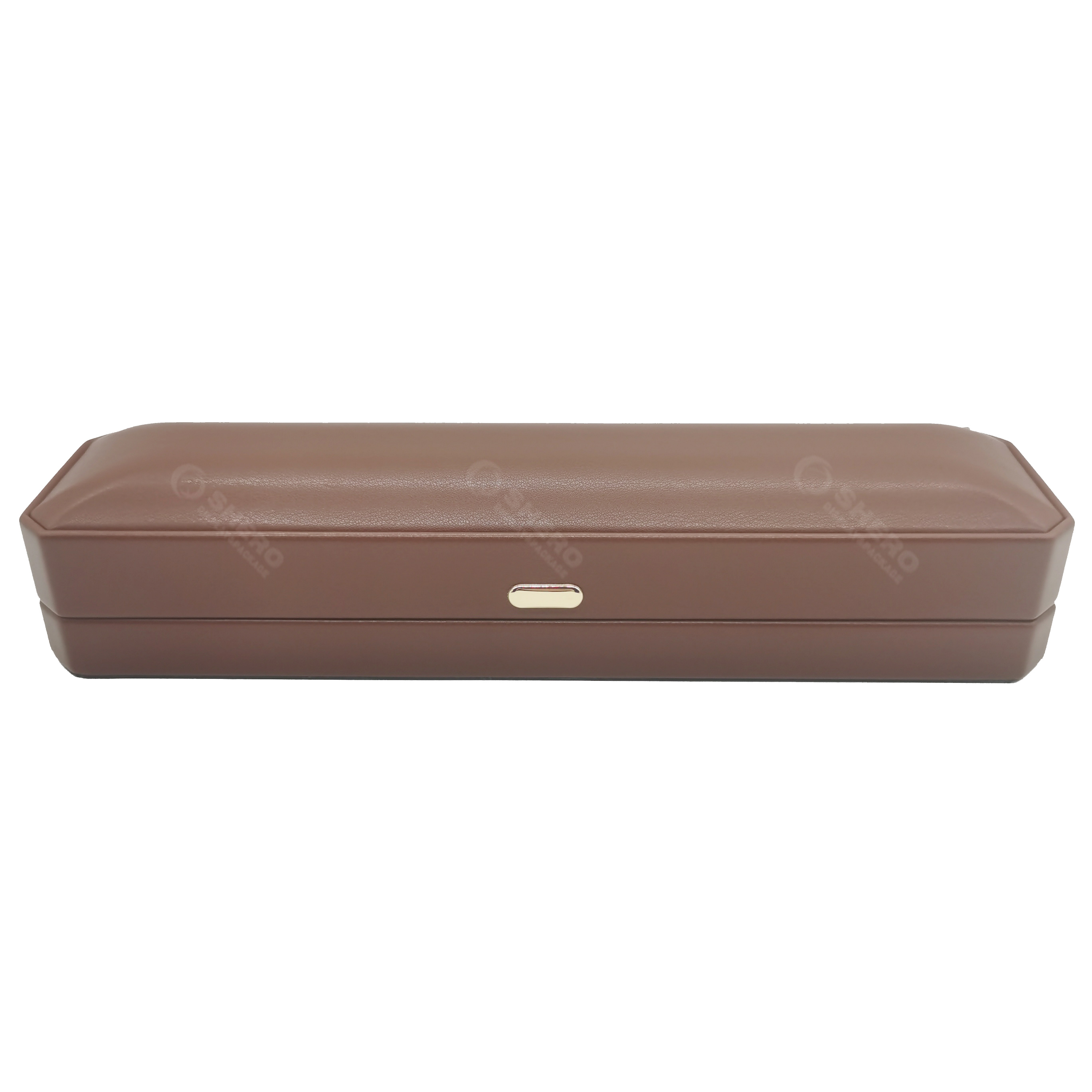Simple Brown Color PU Jewelry Chain Box Durable PU Leather Box For Daily Jewelry Display Packaging