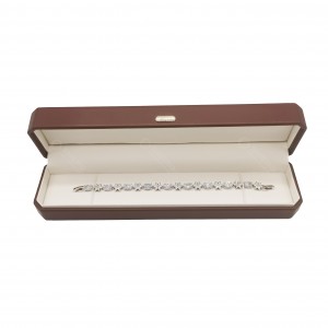 PU Leather Jewelry Gift Box Brown Jewellery Bracelet Box For Retail Jewelry Store Packaging