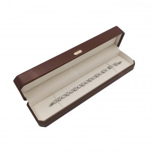 PU Leather Jewelry Gift Box Brown Jewellery Bracelet Box For Retail Jewelry Store Packaging