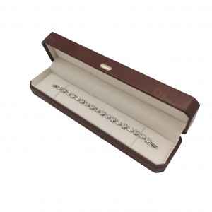 PU Leather Jewelry Gift Box Brown Jewellery Bracelet Box For Retail Jewelry Store Packaging