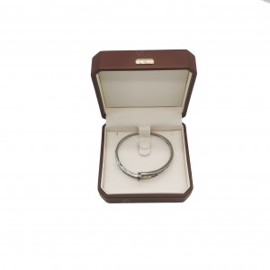 Anniversary PU Jewelry Gift Box Premium PU Leather Case For Couple Jewelry Ring Gift Packing