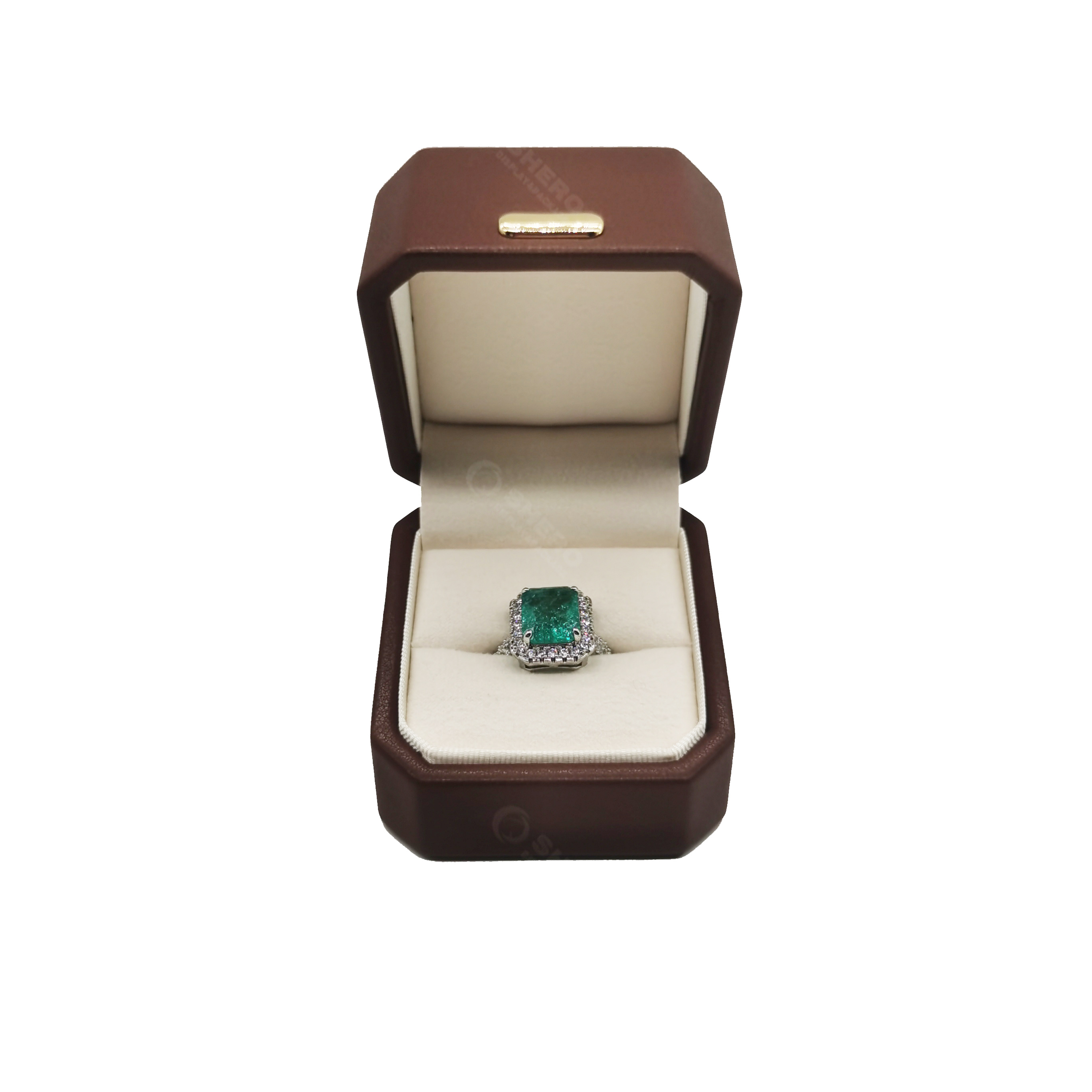 Anniversary PU Jewelry Gift Box Premium PU Leather Case For Couple Jewelry Ring Gift Packing