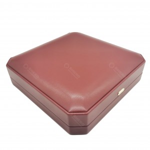 Long Magnetic Jewelry Box Red PU Leather Packaging for Pendant and Chain
