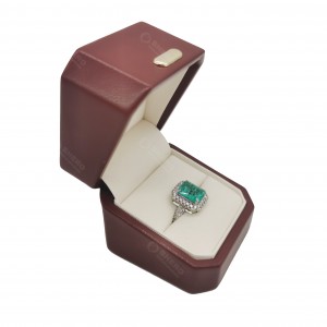 Brown Octagonal PU Leather Jewelry Box High End Jewelry Gift Box Set