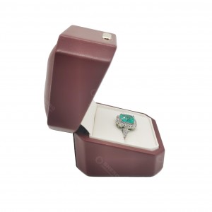 Red PU Leather Jewellery Gift Box Modern Design Jewelry Packaging Box for Ring