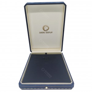 High‑End Velvet Bracelet Box Blue Jewelry Gift Packaging with Logo