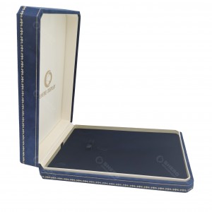 High‑End Velvet Bracelet Box Blue Jewelry Gift Packaging with Logo