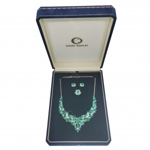 High‑End Velvet Bracelet Box Blue Jewelry Gift Packaging with Logo