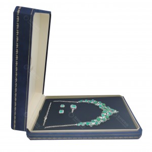 High‑End Velvet Bracelet Box Blue Jewelry Gift Packaging with Logo