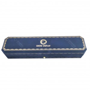 High‑End Velvet Bracelet Box Blue Jewelry Gift Packaging with Logo