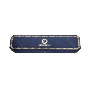 Wholesale Velvet Jewelry Box Blue Jewellery Organizer Box For Ring Gift Packaging Custom Logo