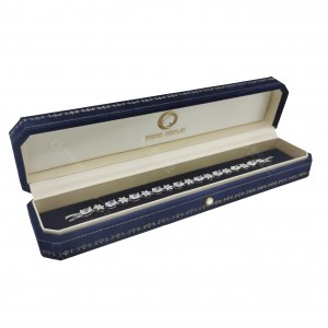 Wholesale Velvet Jewelry Box Blue Jewellery Organizer Box For Ring Gift Packaging Custom Logo
