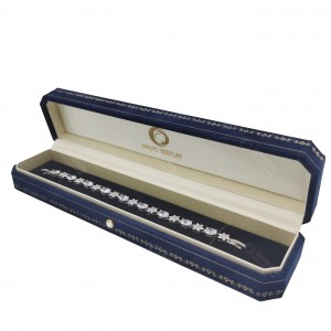 Wholesale Velvet Jewelry Box Blue Jewellery Organizer Box For Ring Gift Packaging Custom Logo