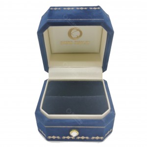 Wholesale Velvet Jewelry Box Blue Jewellery Organizer Box For Ring Gift Packaging Custom Logo