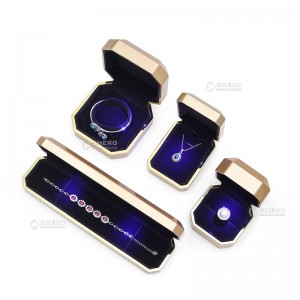 Wholesale Luxury color Bangle Bracelet Earring Led jewelry box with gold edge