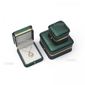 wholesale price double ring necklace jewelry packaging box full set pu leather Pendant bracelet custom jewelry boxes with logo