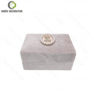 Custom Logo Velvet Fabric Jewelry Gift Packaging Box Pink Jewelry Bracelet Boxes