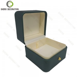 Wholesale Green PU Leather Jewellery Box Magnetic Closure Gift Box For Festival Present
