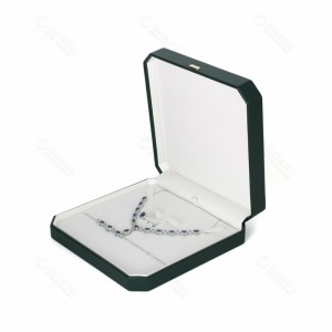 High End Necklace Jewelry PU Boxes Green Jewelry Packing Gift Boxes