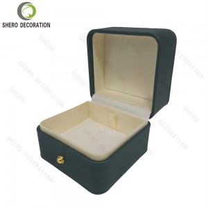 Wholesale Green PU Leather Jewellery Box Magnetic Closure Gift Box For Festival Present