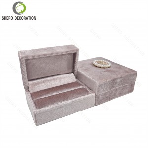 Custom Logo Velvet Fabric Jewelry Gift Packaging Box Pink Jewelry Bracelet Boxes