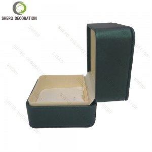 Wholesale Green PU Leather Jewellery Box Magnetic Closure Gift Box For Festival Present
