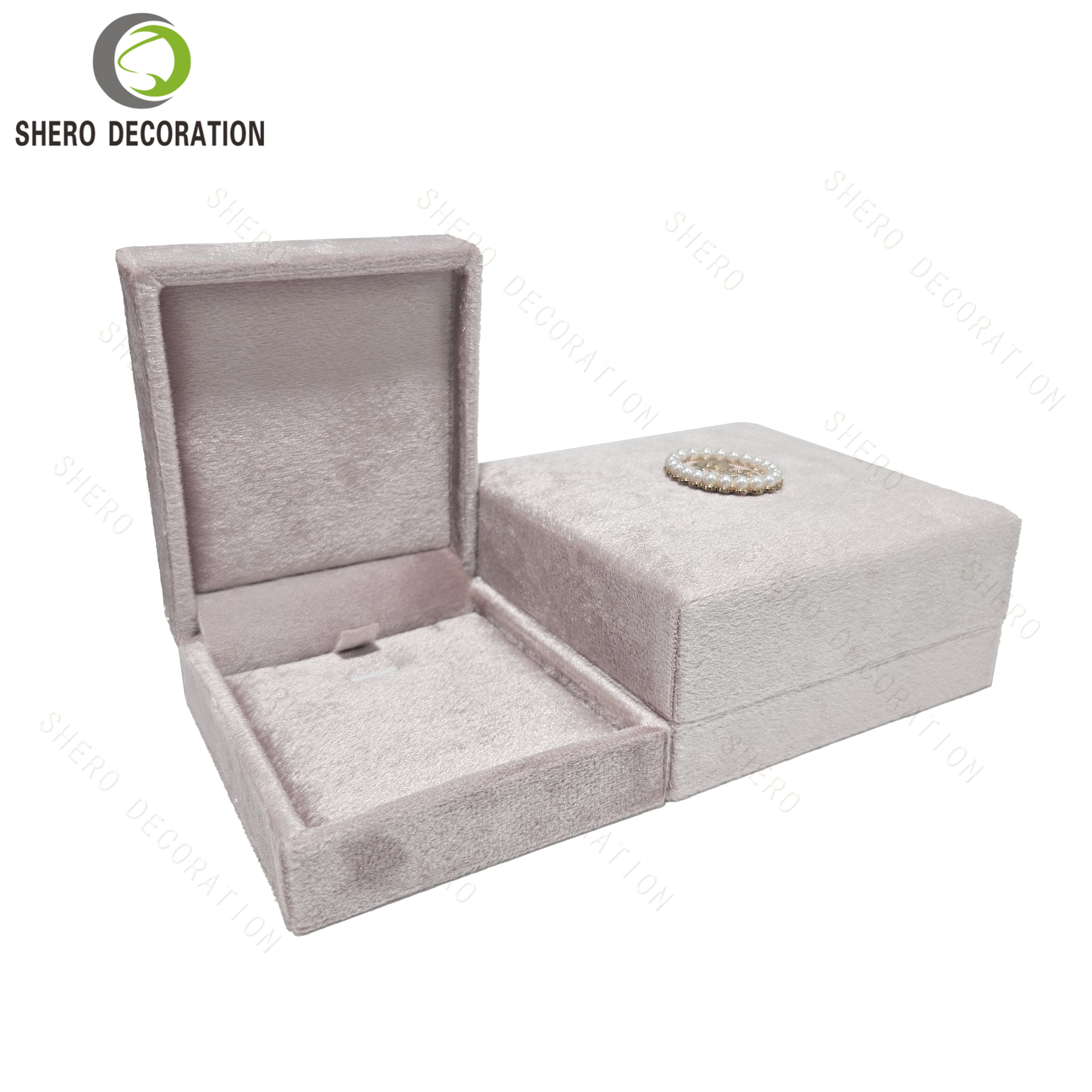 Hot Sale Velvet Pink Jewelry Gift Box Luxury Necklace Jewellery Packing Box