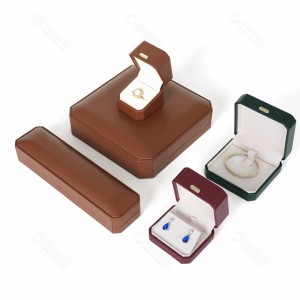 Luxury Magnetic PU Leather Jewellery Box Green Jewelry Gift Box Velvet Lining for Ring