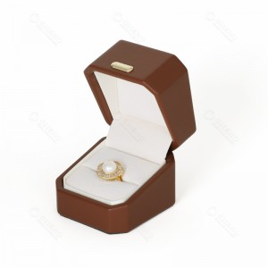 Luxury Magnetic PU Leather Jewellery Box Green Jewelry Gift Box Velvet Lining for Ring
