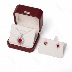 High End Custom Red Jewelry PU Box Set Design Jewelry Gift Box Packing